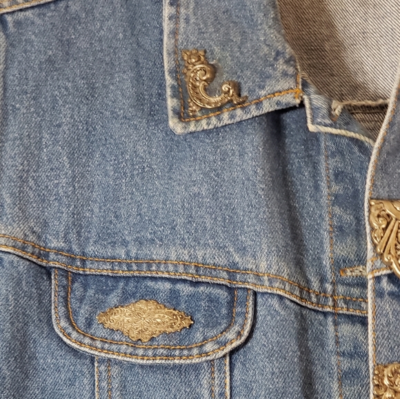 Denim Vest Sz L Angel Embellishments EUC - Picture 3 of 6